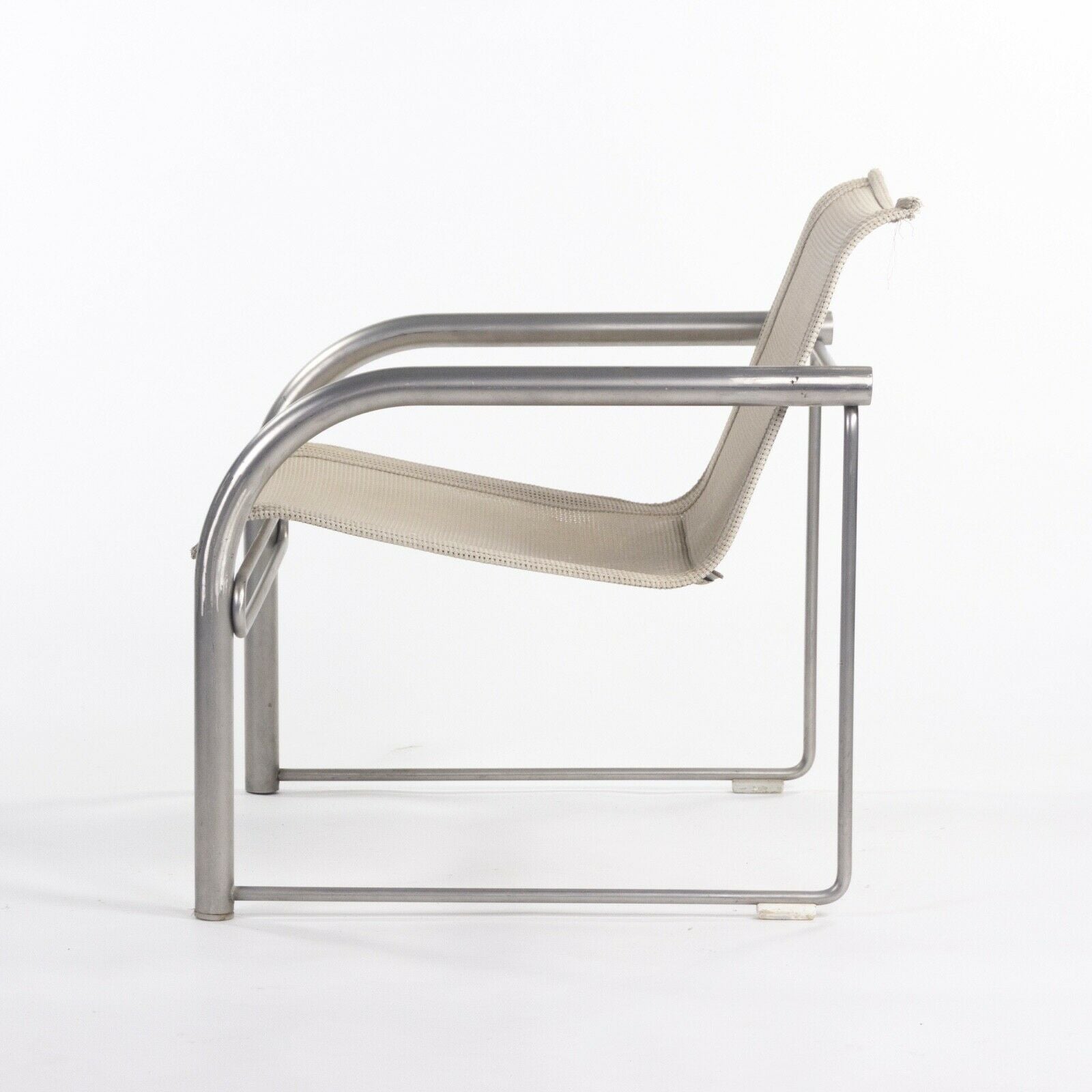 SOLD 1980 Prototype Richard Schultz for Knoll Stainless Steel & Mesh Lounge Chair