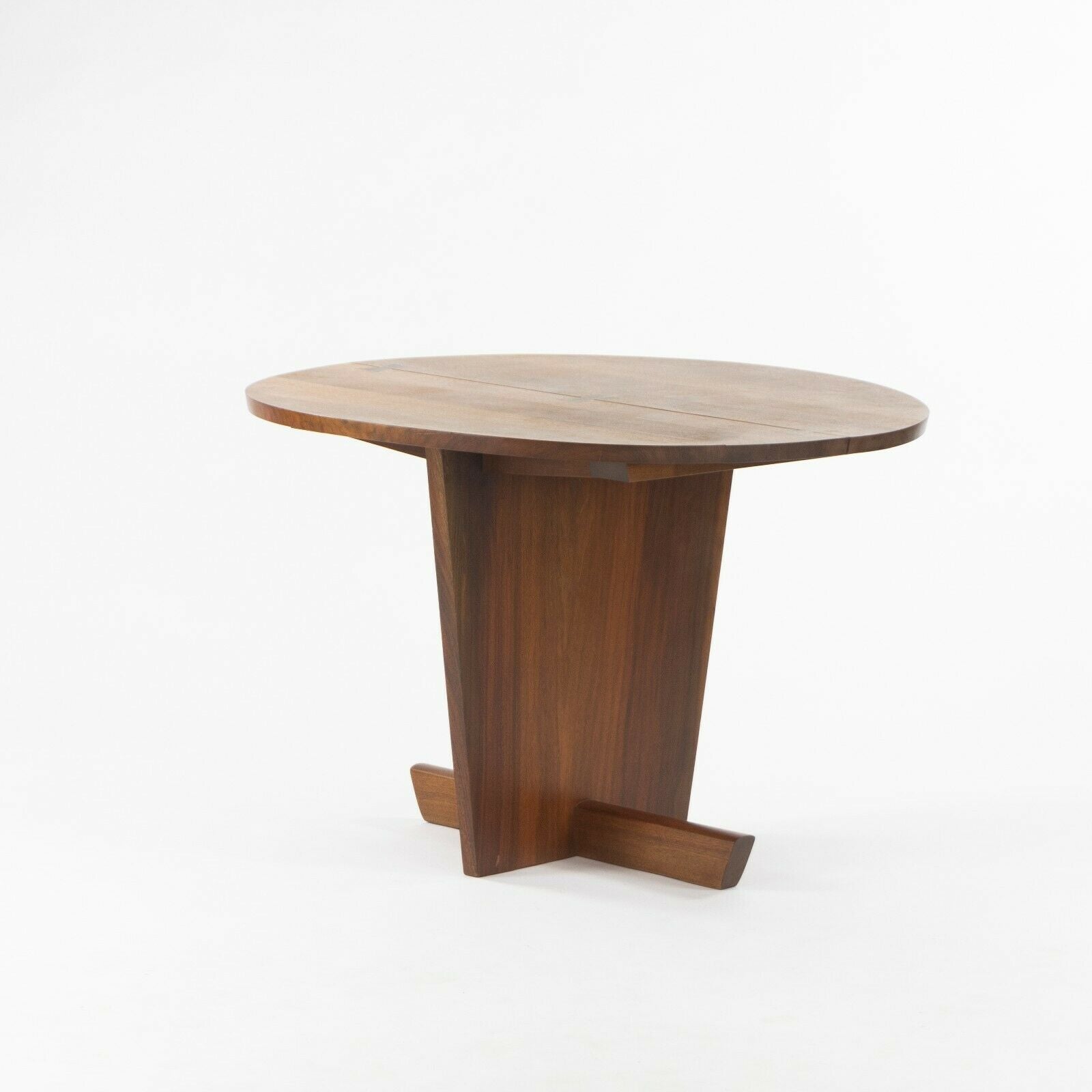 SOLD 1997 Mira Nakashima Minguren I Special 42 inch Round Black Walnut Dining Table