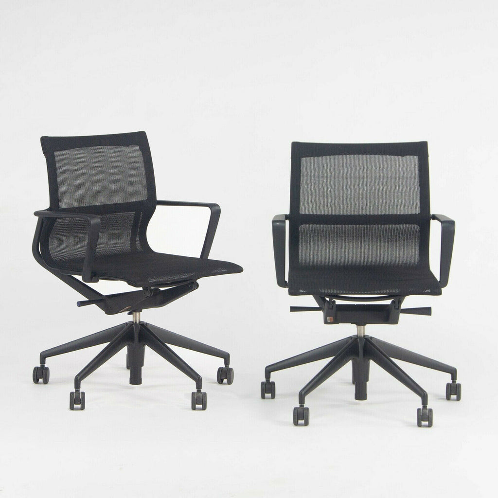 SOLD 2018 Vitra Physix Rolling Desk Chair by Alberta Meda Black Mesh Sets Available