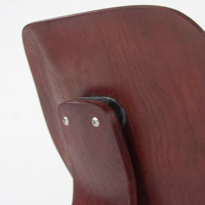 Pair of C. 1953 Herman Miller Eames LCW Lounge Chair Wood Refinished Red Aniline