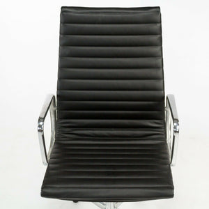 SOLD 2010s Herman Miller Eames Aluminum Group Executive Desk Chair in Black Leather