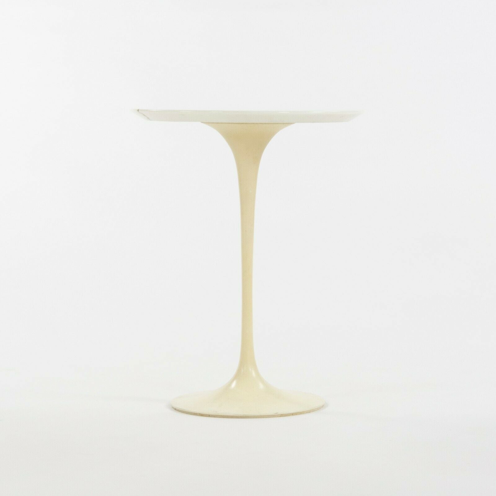 SOLD 1960s Eero Saarinen for Knoll 16 Inch Tulip Side End Table with White Marble Top