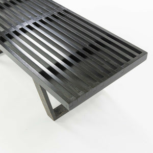 SOLD 1950s Vintage George Nelson for Herman Miller 4690 Ebonized Slatted Wood Bench