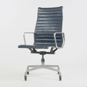 SOLD 1970s Navy Blue Eames Herman Miller Tall Aluminum Group Executive Desk Chair