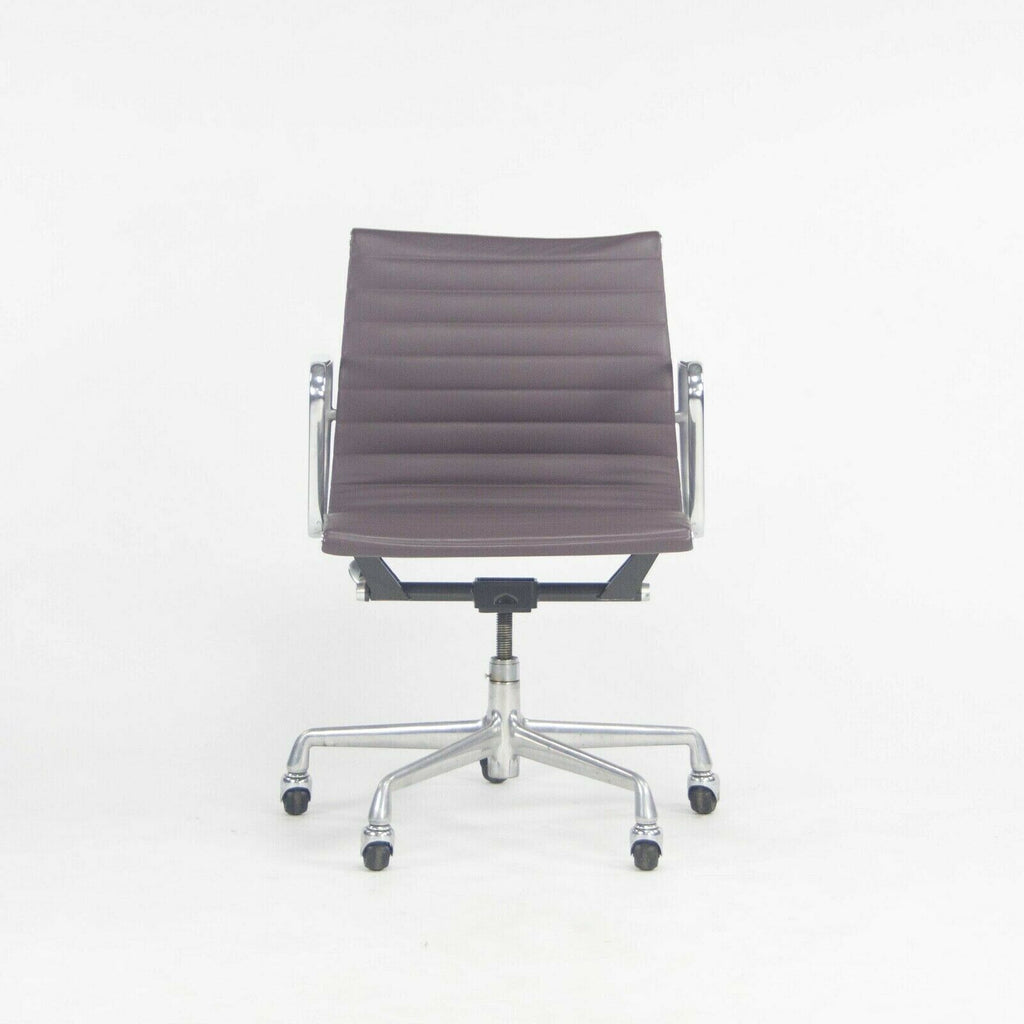 SOLD Herman Miller Eames Aluminum Group Management Rolling Desk Chair Purple Leather