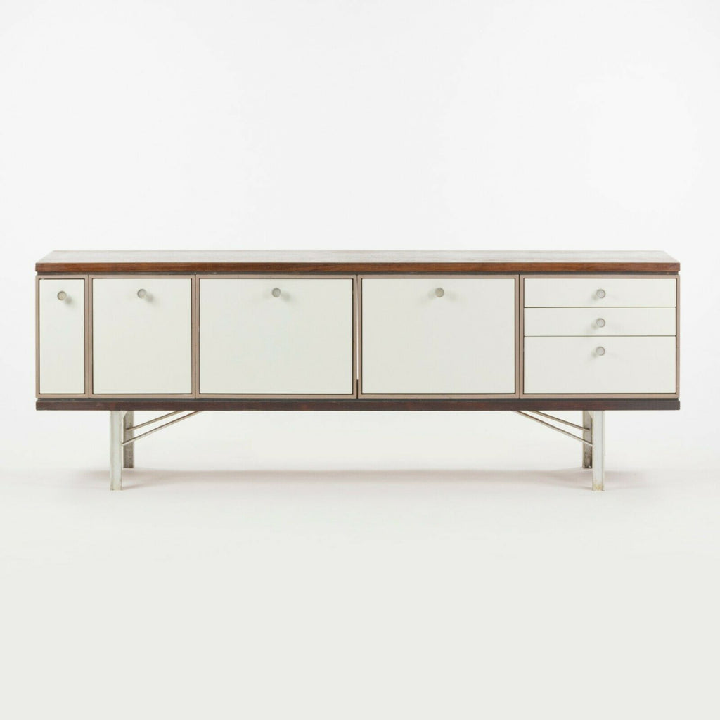 1960 Gerald Luss Rosewood & Metal Credenza Cabinet Once Attributed to Eames & IBM Pavilion