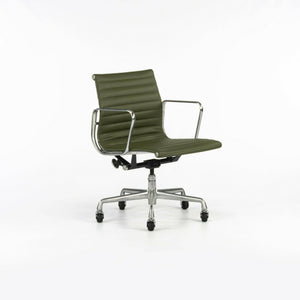 SOLD 2010s Herman Miller Eames Aluminum Group Management Desk Chair in Green Leather