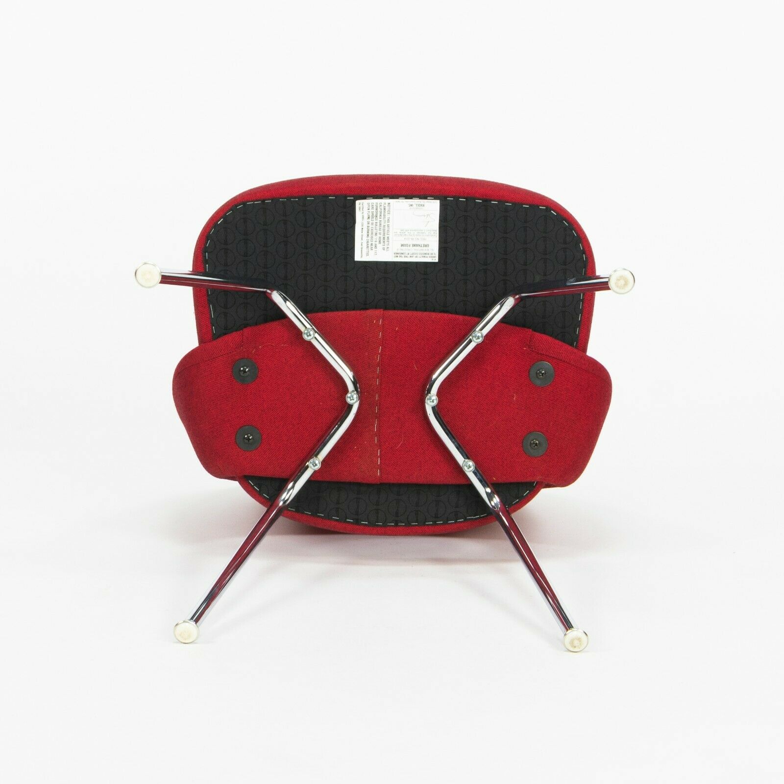 SOLD Red Fabric Eero Saarinen for Knoll 2020 Executive Side Chair with Chrome Legs