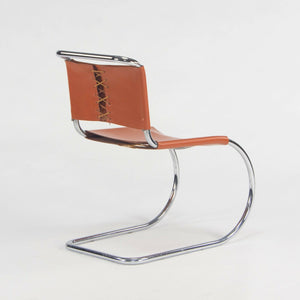 SOLD 1970s Set of 6 Mies Van Der Rohe for Knoll MR Dining Chairs in Cognac Leather