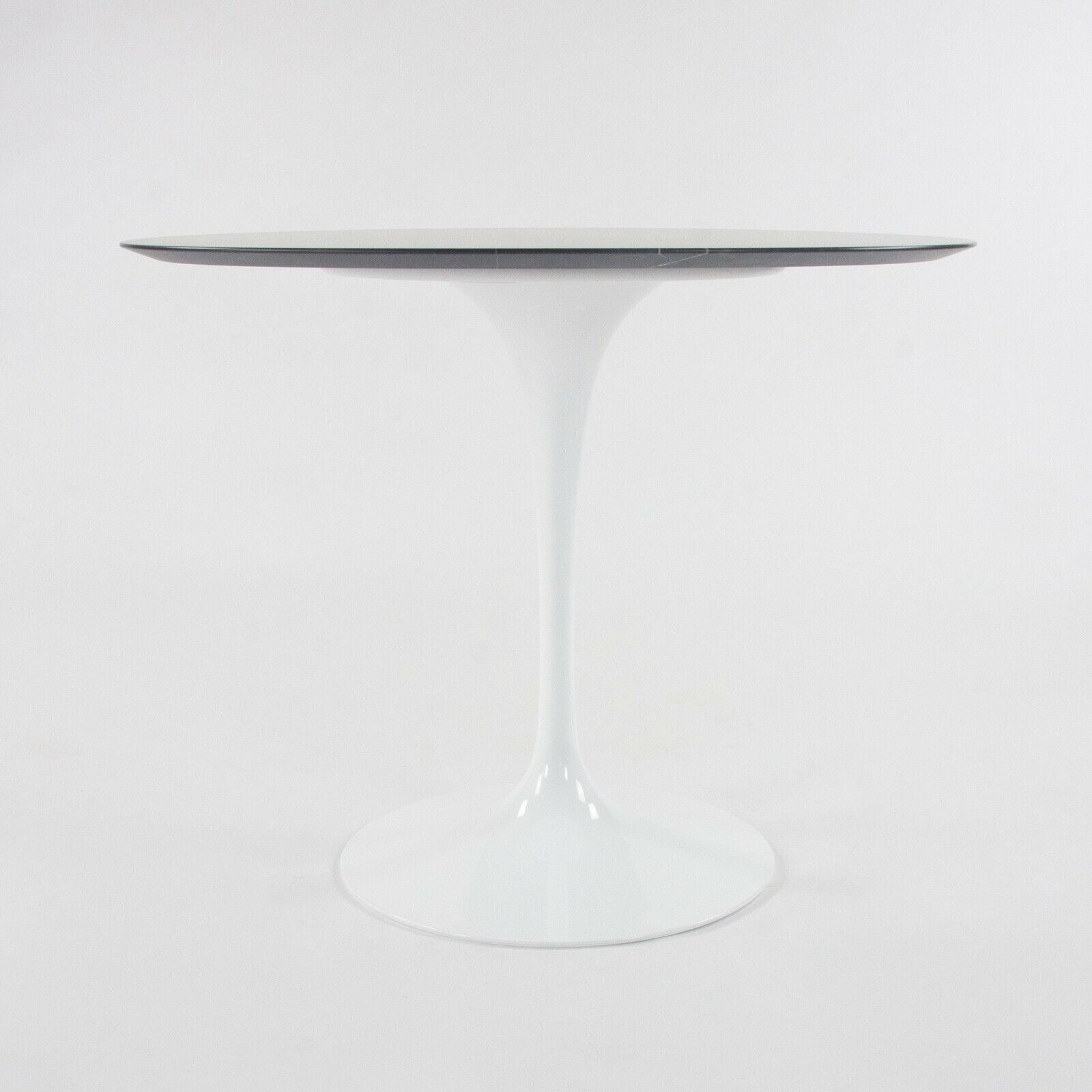 SOLD 2021 Eero Saarinen for Knoll Tulip 35 in Dining Table w/ Satin Black Marble Top