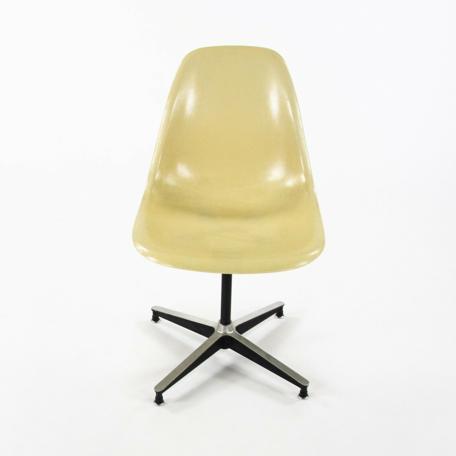 SOLD 1954 Herman Miller Eames PSC Side Shell Chair with Rare 671 Base and Ivory Shell