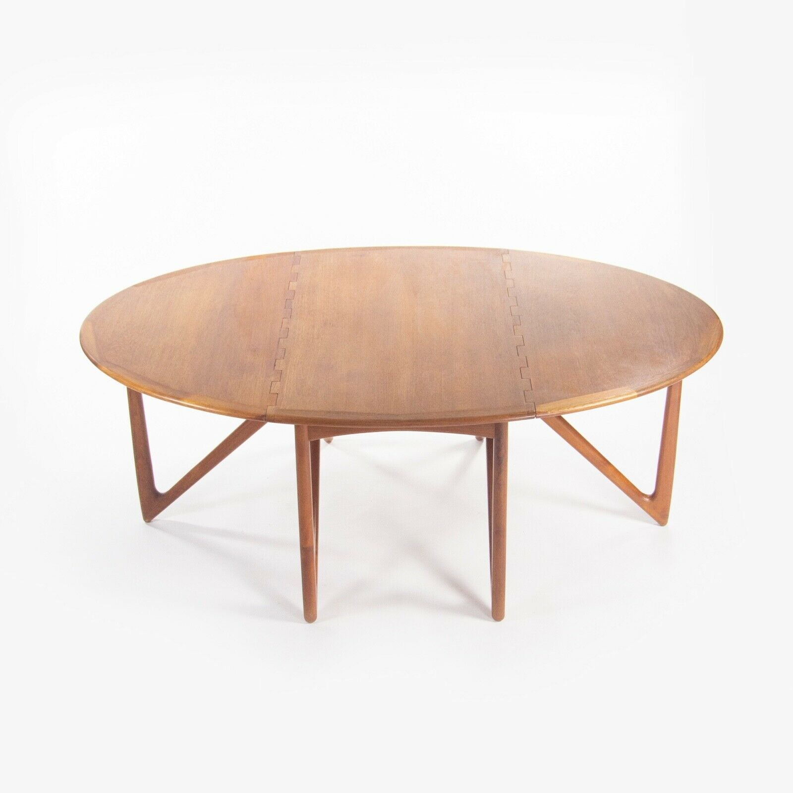 SOLD 1960s Niels Koefoeds Hornslet Kurt Ostervig Teak Oval Drop Leaf Dining Table