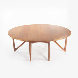 SOLD 1960s Niels Koefoeds Hornslet Kurt Ostervig Teak Oval Drop Leaf Dining Table