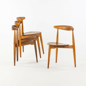 SOLD 1950s Hans Wegner FH4103 Stacking Heart Dining Chairs for Fritz Hansen Set of Four