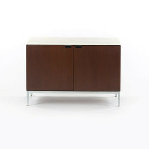 SOLD 1970s Florence Knoll for Knoll International 2 Door Credenza / Cabinet with White Marble Top