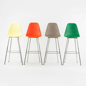 SOLD Ray and Charles Eames Herman Miller Molded Shell Bar Stool Chair Sparrow Grey