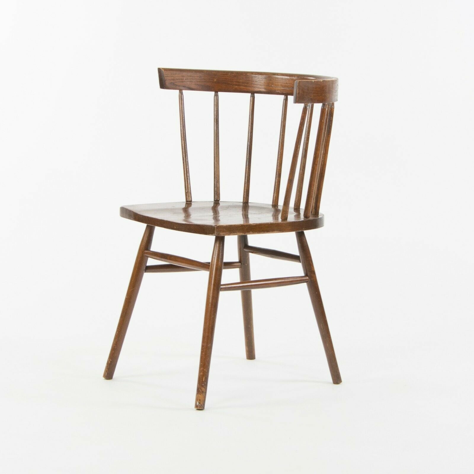 SOLD 1947 Pair of George Nakashima for Knoll N19 Straight Chairs with Dark Walnut Finish