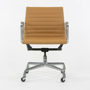 SOLD Herman Miller Eames Aluminum Group Management Desk Chair Tan Leather