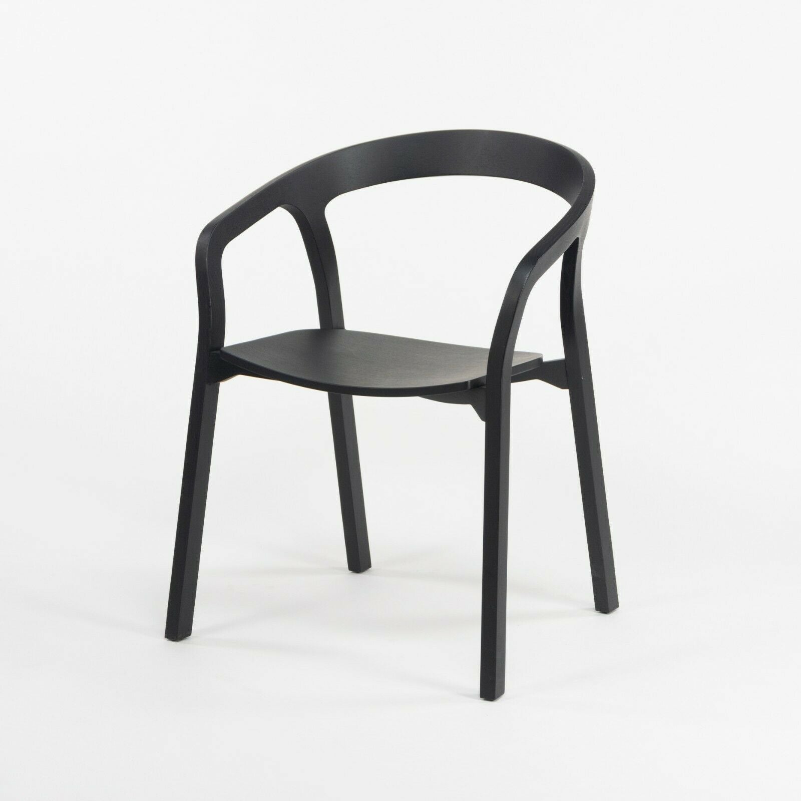 SOLD Pair Nitzan Cohen for Mattiazzi He Said/She Said MC1 Chairs Solid Black Ash Wood