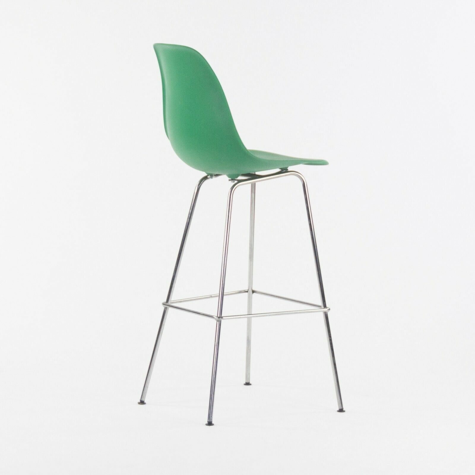 Ray and Charles Eames Herman Miller Molded Shell Bar Stool Chair Kelly Green