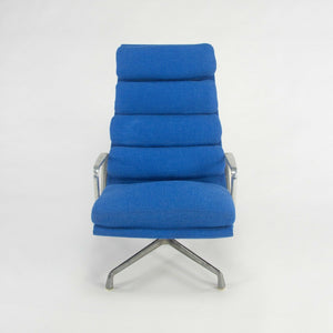 SOLD Herman Miller Eames Aluminum Group Executive Soft Pad Lounge Chair Blue Fabric