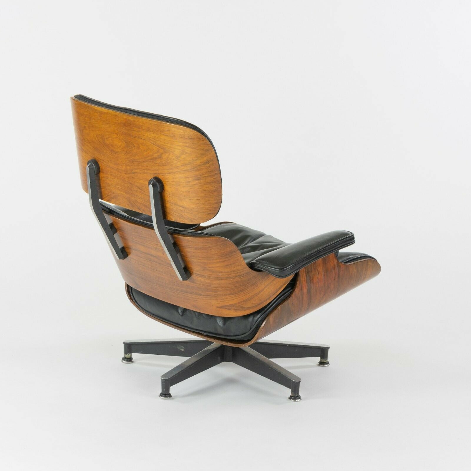 SOLD 1956 Holy Grail Herman Miller Eames Lounge Chair with Swivel Ottoman + Boot Glides + 3 Hole Arms