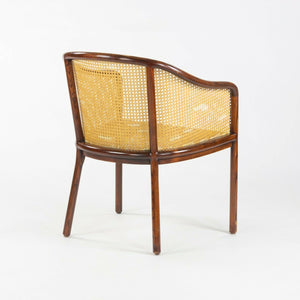 SOLD 1985 Ward Bennett for Brickel Associates Wicker Cane Side Arm Chair Dark Oil Ash