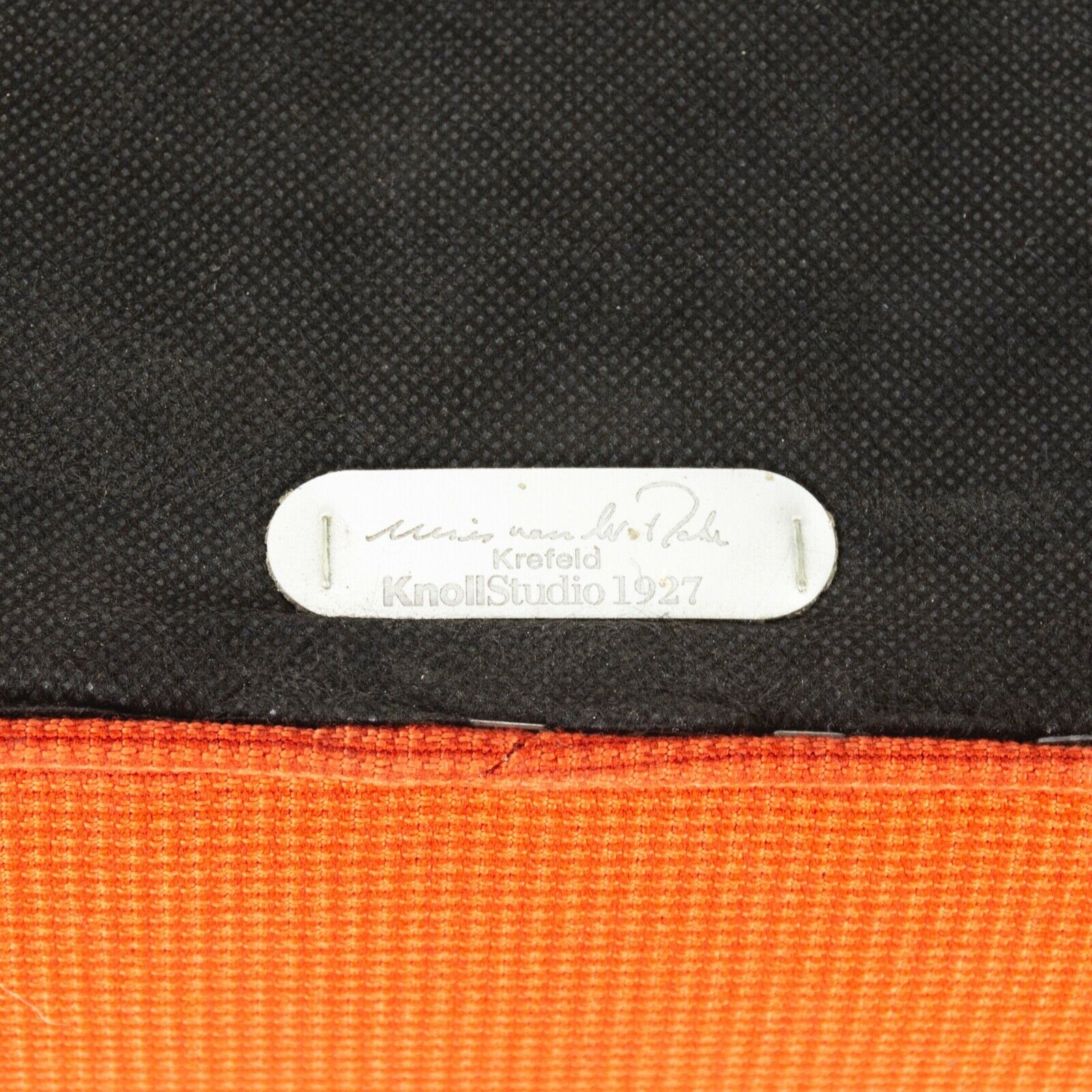 SOLD 2010s Pair Original Knoll Mies Van Der Rohe Krefeld Lounge Chair Orange Fabric