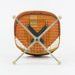 C. 1961 Set of 6 Herman Miller Eames Orange Bikini Pad Swivel PKC2 Dining Chairs