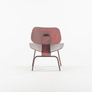 SOLD 1954 Herman Miller Eames LCW Lounge Chair Wood Refinished Red Aniline with Label