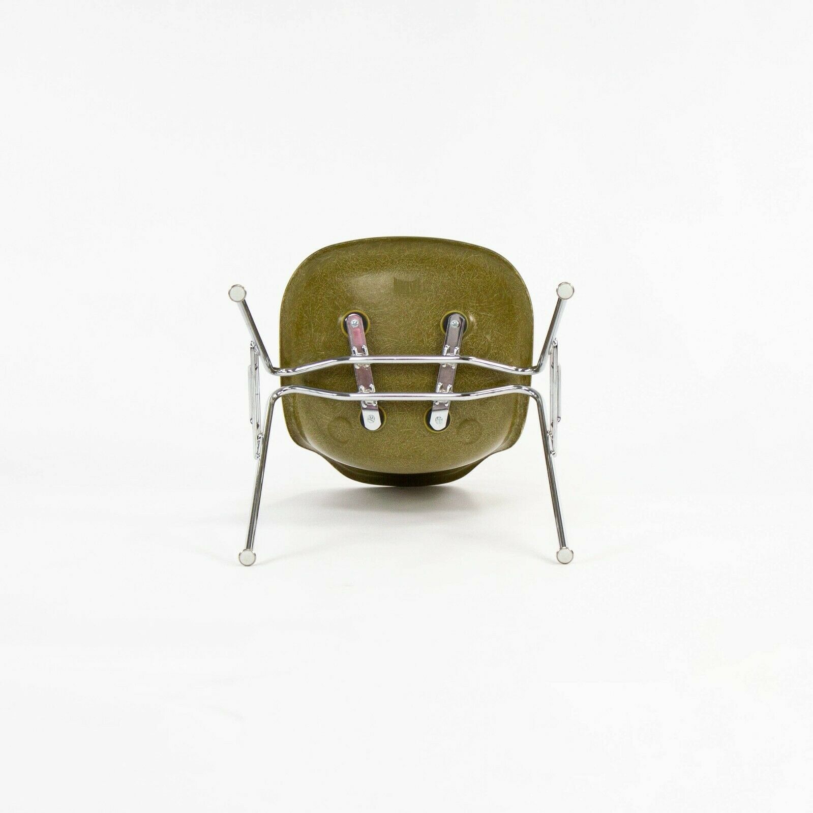 SOLD 2010s Eames Modernica Case Study Mustard Fiberglass Side Shell Chair w/ Stacking Base