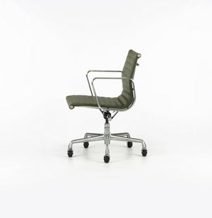 SOLD 2010s Herman Miller Eames Aluminum Group Management Desk Chair in Green Leather