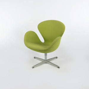 SOLD 2007 Arne Jacobsen Swan Chair by Fritz Hansen with Light Green Fabric Upholstery