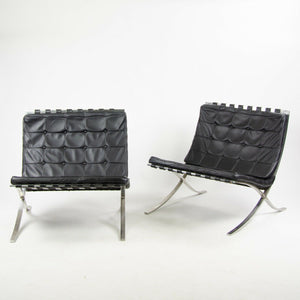 SOLD 1950s Museum Quality Knoll Mies Van Der Rohe Barcelona Chairs Stainless Pair