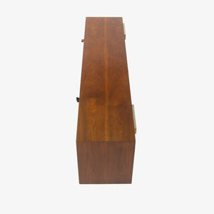 SOLD 1960s Florence Knoll Associates Hanging Wall Cabinet Sideboard Walnut and Black