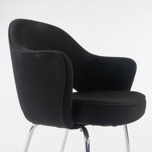 1960s Eero Saarinen Knoll International Black Fabric Executive Arm Dining Chair