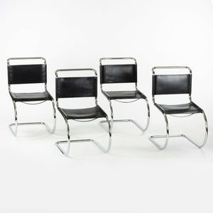 1970s Set of 4 Mies Van Der Rohe MR10 Catilever Dining Side Chairs by Thonet
