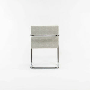 SOLD 2010s Pair of Mies Van Der Rohe for Knoll Tubular Brno Chairs in Gray Fabric