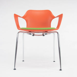 2018 Jasper Morrison Hal Tube Stacking Armchair by Vitra in Orange and Chrome