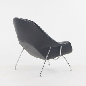 SOLD 1960s Eero Saarinen Knoll International Womb Chair and Ottoman New Black Leather