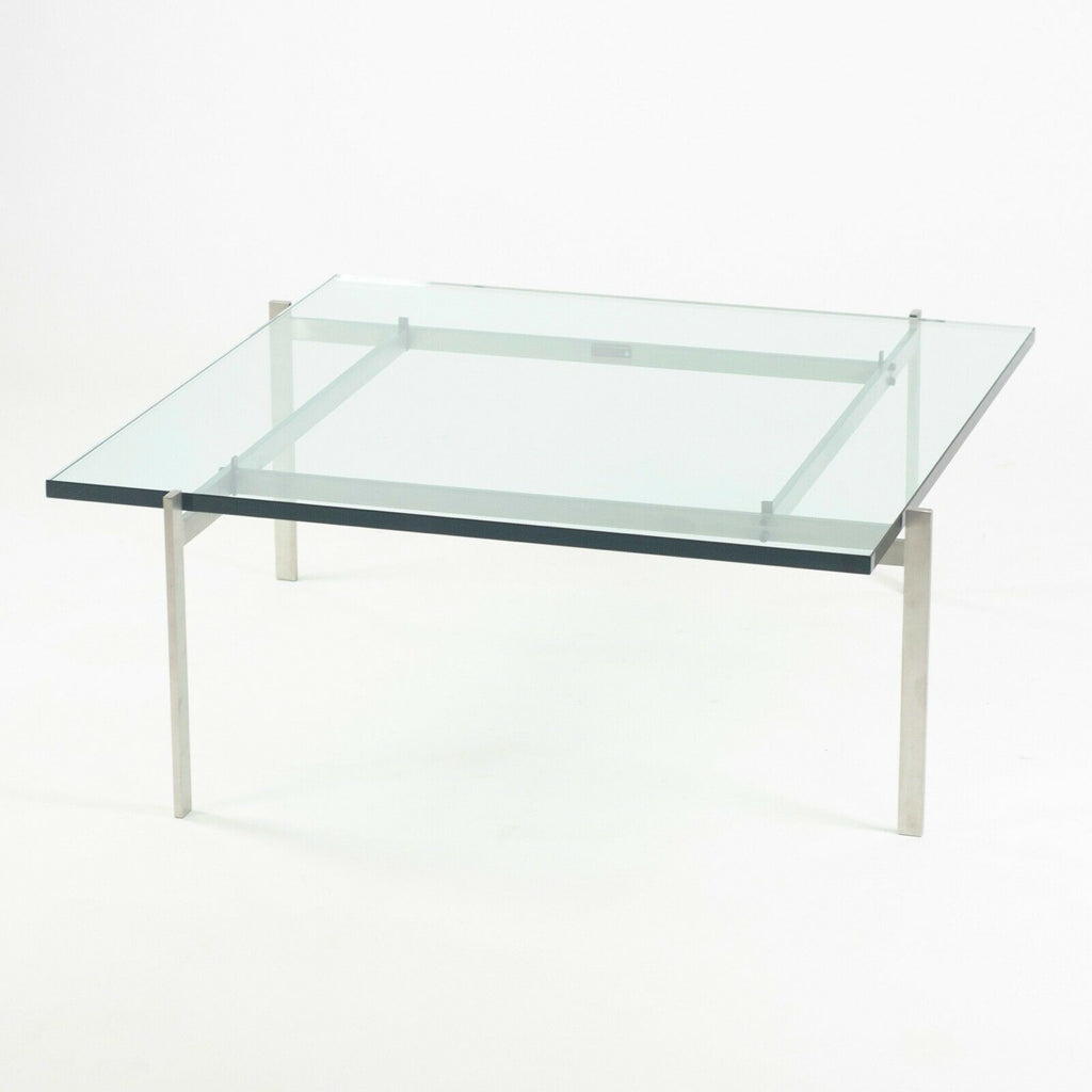 SOLD 2010 Poul Kjaerholm PK61 Glass Coffee Table by Fritz Hansen Stainless Denmark