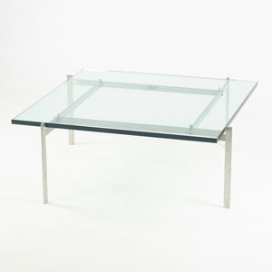 SOLD 2010 Poul Kjaerholm PK61 Glass Coffee Table by Fritz Hansen Stainless Denmark