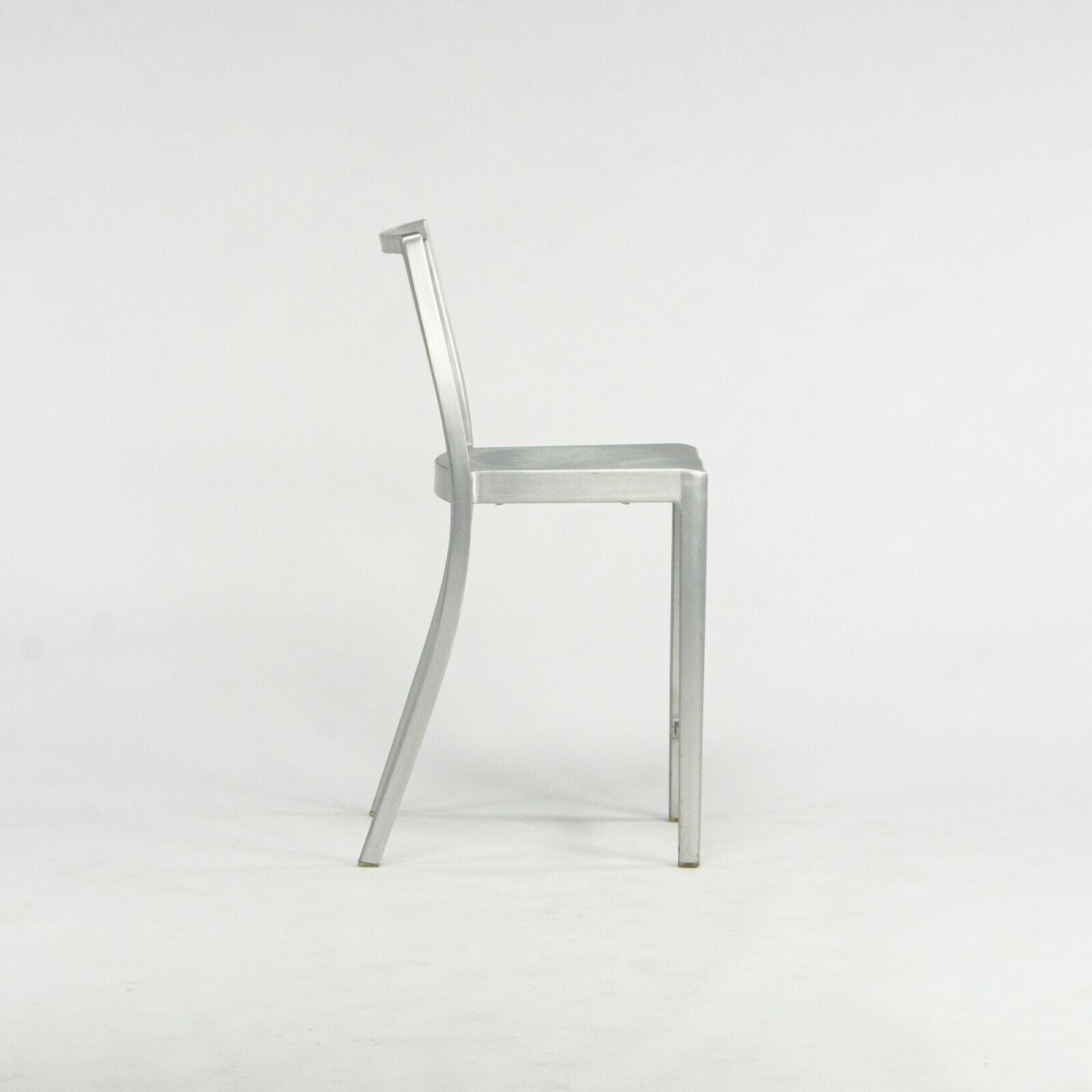 SOLD 2009 Pair of Emeco Icon Counter Stools by Philippe Starck in Brushed Aluminum