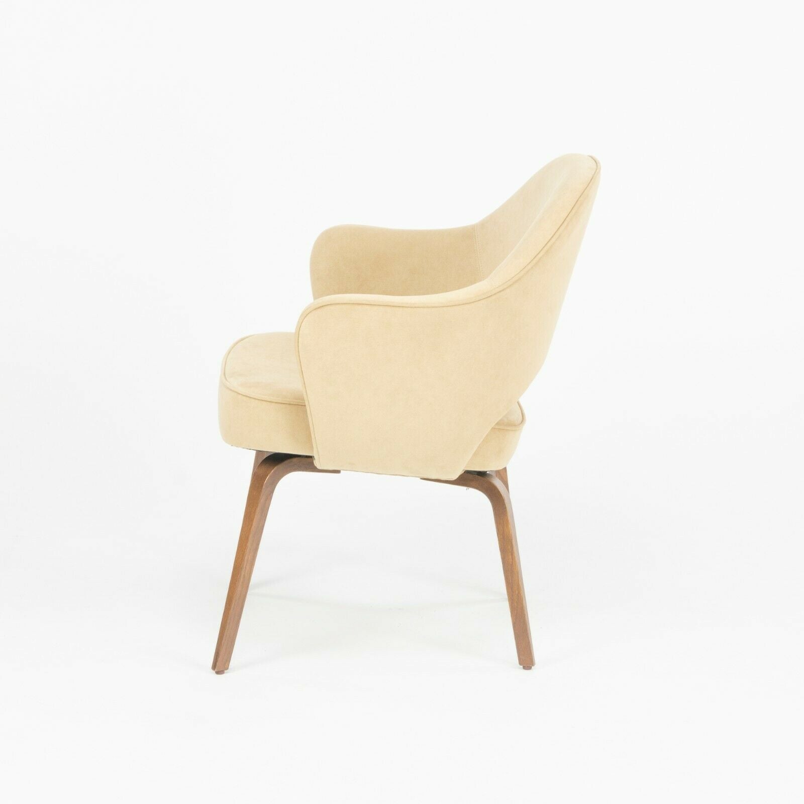 SOLD Eero Saarinen for Knoll 2020 Executive Arm Chair with Tan Suede & Wood Legs