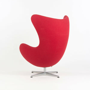SOLD 2007 Egg Chair and Ottoman by Arne Jacobsen for Fritz Hansen Denmark Red Fabric