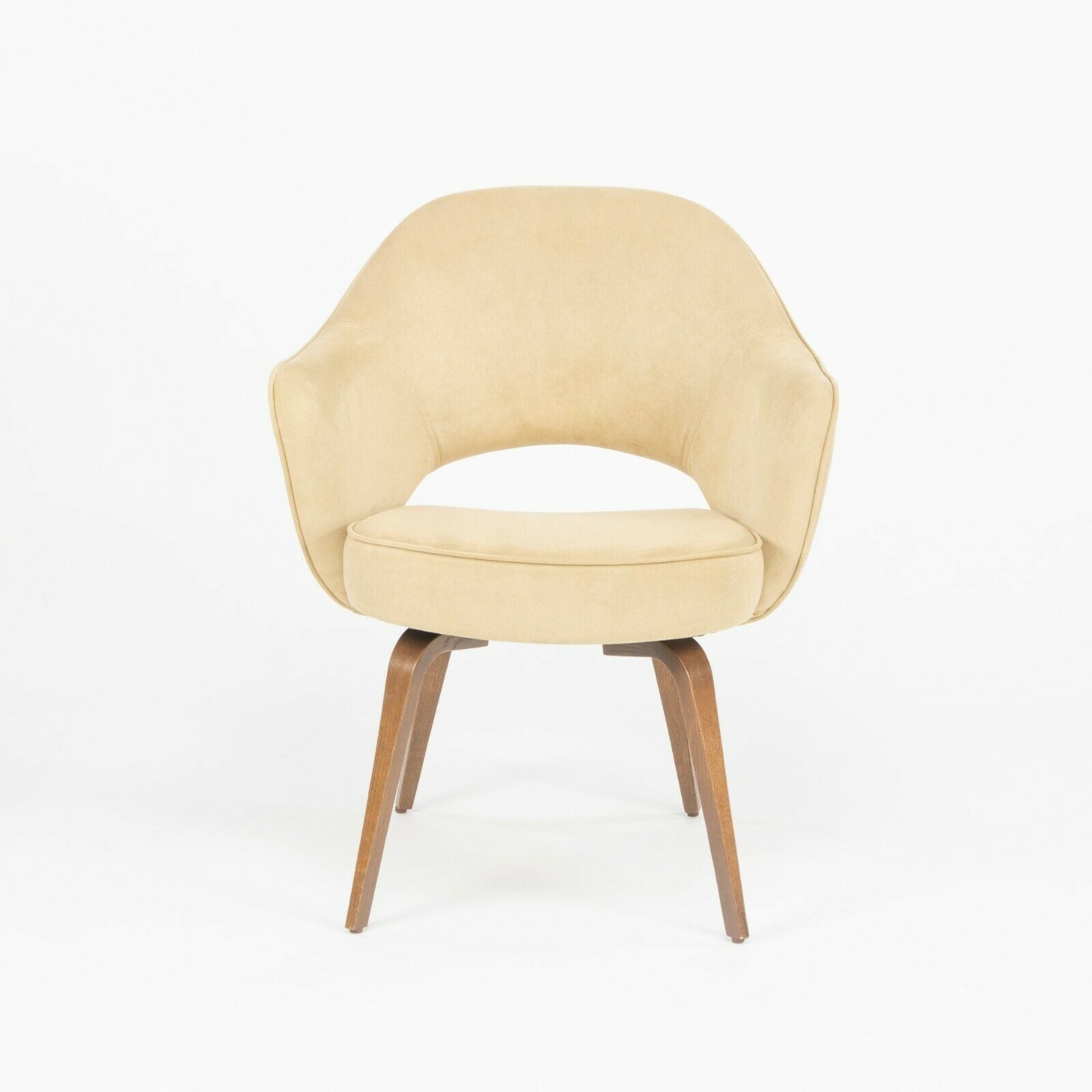 SOLD Eero Saarinen for Knoll 2020 Executive Arm Chair with Tan Suede & Wood Legs
