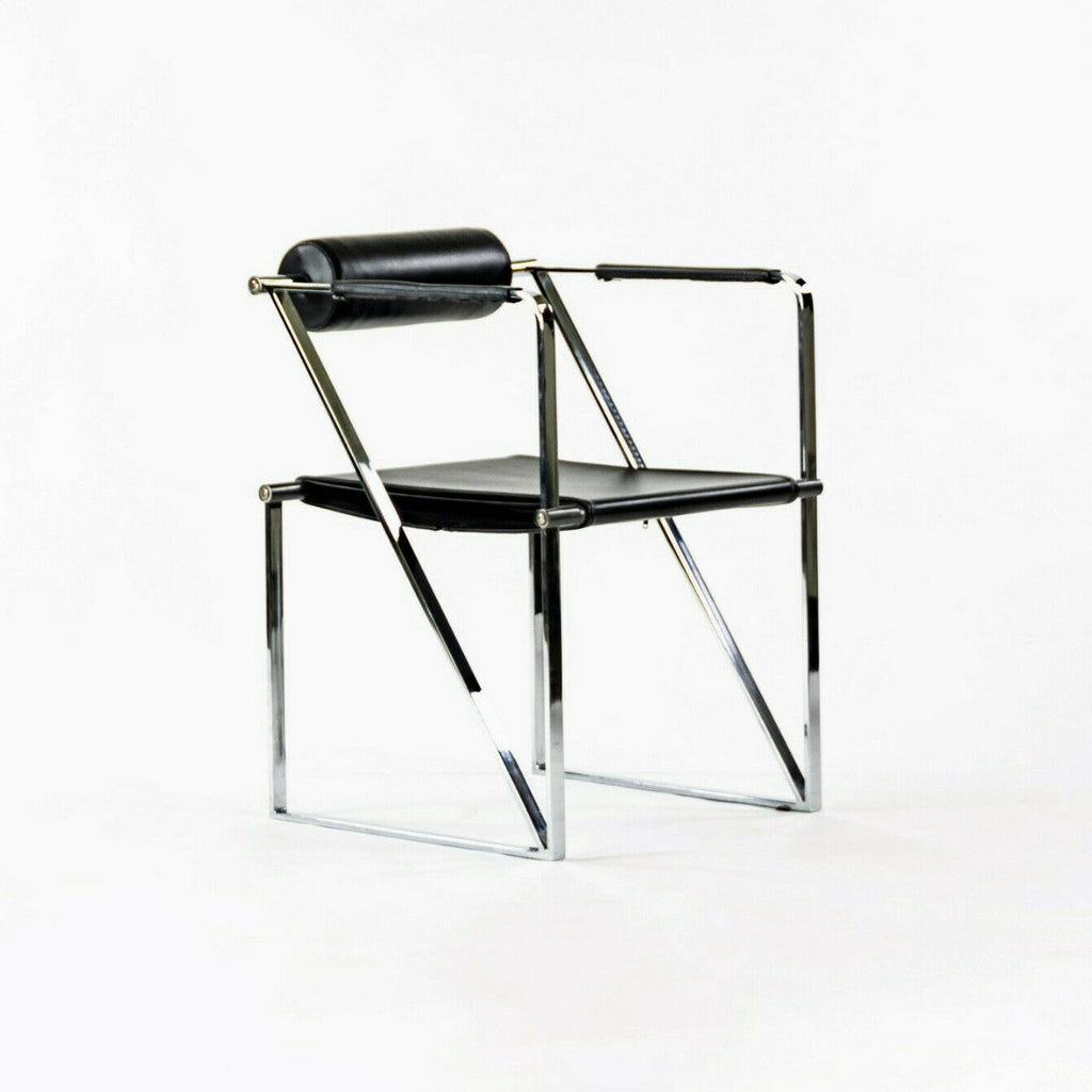 SOLD 1982 Rare Mario Botta Chrome Postmodern Seconda Chair for Alias Furniture of Italy