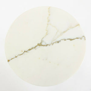 SOLD 1960s Eero Saarinen for Knoll 16 Inch Tulip Side End Table with White Marble Top