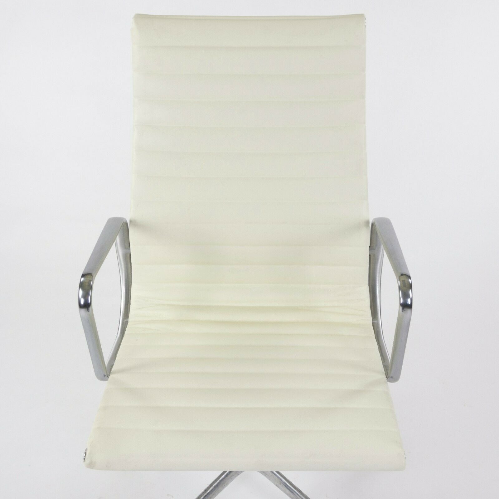 SOLD Herman Miller Eames Aluminum Group Executive High Back Desk Chair White Leather