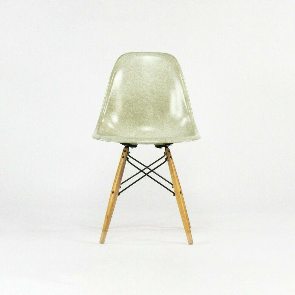 SOLD 2010s Eames Modernica Case Study Natural Fiberglass Side Shell Chair with Dowel Base
